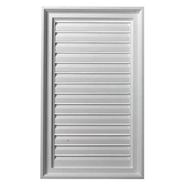Imagem de Ekena Millwork GVVE18X27F Gable Vent, 45,7 cm L x 68,5 cm A, branco preparado de fábrica