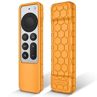 Imagem de Fintie Capa protetora para Apple TV Siri Remote 2021 2022 - Capa de silicone leve antiderrapante à prova de choque para Apple TV 4K / Controle remoto HD Siri (2ª Geração/3ª Geração), Laranja
