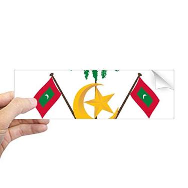 Imagem de DIYthinker Adesivo retangular com emblema nacional da Ásia, Maldivas, decalque de janela