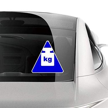 Imagem de DIYthinker Adesivo de carro de marca de aviso quadrado azul peso para motocicleta bicicleta bagagem decalque