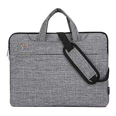 Imagem de SOUGAO Bolsa para laptop 13/14/15,6 polegadas Ombro Tablet Satchel Sleeves, Acolchoado, Cinza, 15.6"