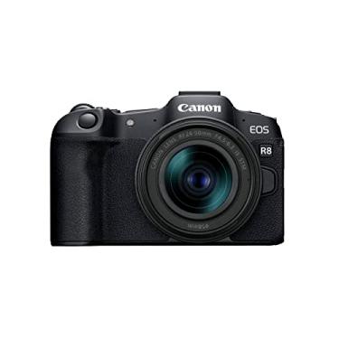 Imagem de Canon Câmera EOS R8 Full-Frame Mirrorless com lente RF24-50 mm F4.5-6.3 IS STM, 24,2 MP, vídeo 4K, processador de imagem DIGIC X, detecção e rastreamento de assuntos, compacta, conexão