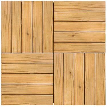 Imagem de Kit Deck em Placa de Madeira Modular 50cmx50cm com 12 Placas Isabela Revestimentos Pinus Tratado