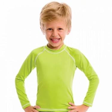 Imagem de Camiseta Infantil Manga Longa Maçã Verde - Com Proteção Solar Uv.Line