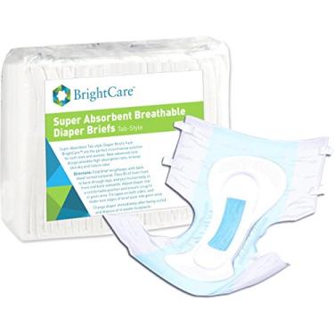 Imagem de Cuecas respiráveis para fraldas para adultos com abas para incontinência – Roupa íntima estilo aba – unissex masculina e feminina da BrightCare, 18 unidades (grande, cintura 102-122 cm)