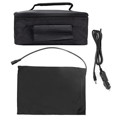 Imagem de ziyang Kit de piquenique de aquecimento rápido de forno elétrico de 12 V, mini forno de micro-ondas portátil para viagem, acampamento, cozinha, comida preta