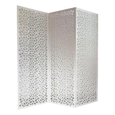Imagem de Biombo 3 Folhas 129X180cm Mdf Modelo 22 Branco Vazado