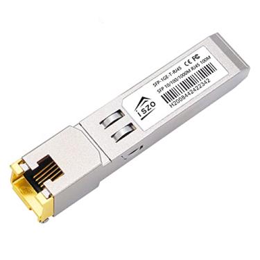 Imagem de iszo Módulo de porta SFP de cobre Gigabit, 1,25 G SFP para RJ45, 10/100/1000 Mbps, DDM, compatível com Cisco, MikroTik, TPLINK, ubiquiti, unifi, QNAP, 100 m, módulo transceptor óptico (1 peça)