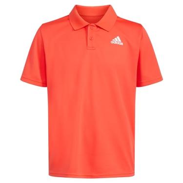 Imagem de adidas Camisa Polo de Malha de Desempenho Ativo para Meninos, Vermelho brilhante, GG