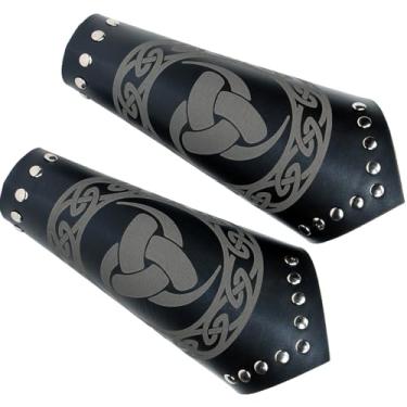 Imagem de Elegante Braço Ajustar Símbolo Odins Cavaleiro Medieval Manoplas Braço Para Homem Roleplaying Braço Braçadeiras Braço