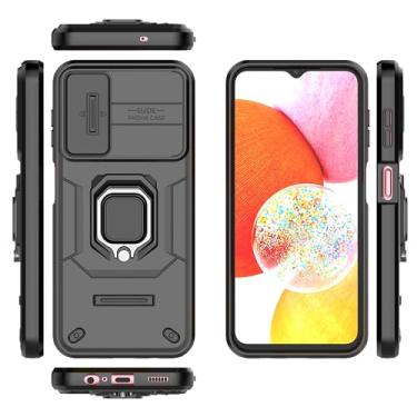 Imagem de Kukoufey Capa de suporte compatível com Samsung Galaxy A14 5G, com capa de lente de câmera deslizante compatível com Samsung SM-A145F/DSN Galaxy A14 4G / SM-A145M/DS SM-A146U1/DS SM-A146P/DSN capa