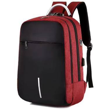 Imagem de Mochila Notebook Executiva Reforçada Impermeável Masculina e Feminina Com Usb Para Escola Trabalho Faculdade Viagem Com Design Slim Resistente e Moderna (Vermelha)
