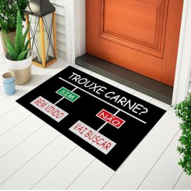 Imagem de Tapete Capacho Divertido e Criativo Frase - Trouxe Carne Sim/Não Ca258