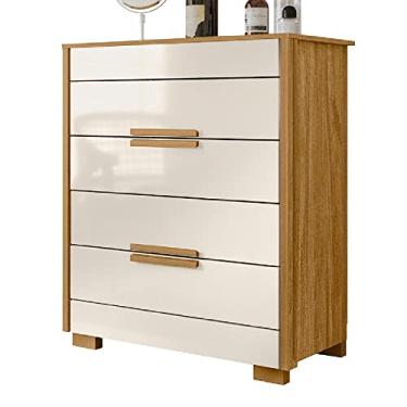 Imagem de Cômoda Dhara 4 Gavetas Moval Freijó/Off White