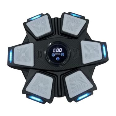 Imagem de Deevoka Máquina de boxe musical, alvo de parede, resposta de treinamento, alvo de parede de boxe eletrônico, máquina de almofada de perfuração para prática de, Preto Branco