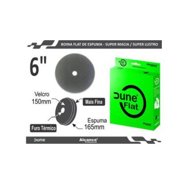 Imagem de Boina DUNE de Espuma Flat Preta super macia 6" (com furo) - ALCANCE