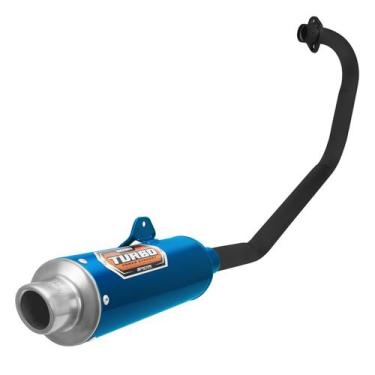 Imagem de Escapamento Pro Tork Mini Turbo Moto Honda Titan 160 2023 Curva Preta,