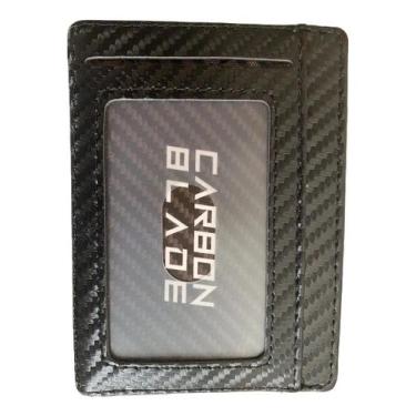 Imagem de Carteira Masculina Porta Cartão Minimalista Fibra De Carbono - Carbon 