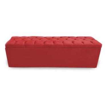 Imagem de Calçadeira Bau Recamier Estofada Capitonada Solteiro 90cm Suede Cor Ve