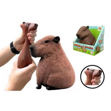 Imagem de Capivara Grande Estica Esmaga Puxa Aperta Antistres Squishy - Dm Toys