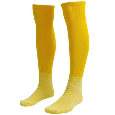 Imagem de Kit 10 Pares Meião Amarelo Futebol Adulto Reforçado - TRB, Amarelo