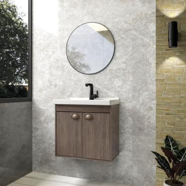 Imagem de Gabinete Suspenso para Banheiro com Cuba 50cm em MDF Siena Riverzza