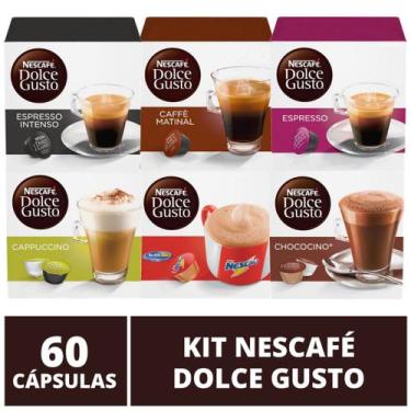Imagem de 60 Capsulas Dolce Gusto, Capsula Café, Espresso, Nescau, Cappuccino, C
