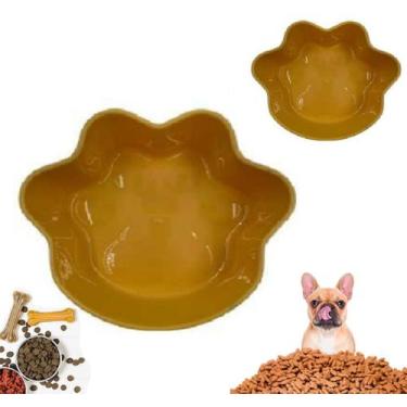 Imagem de Pote Bowl Comedouro Bebouro Pet em Forma De Patas - Inter, Amarelo