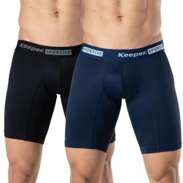 Imagem de Kit 2 cuecas boxer long leg anti assadura comprida corrida treino acad