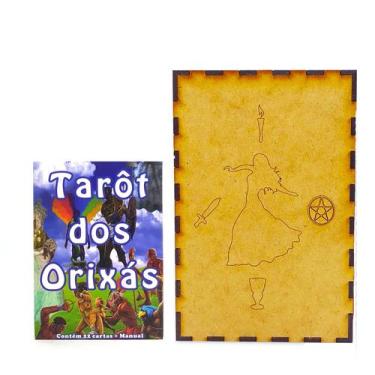 Imagem de Kit Baralho Tarô dos Orixás e Porta Tarô Caixa Madeira - Flash