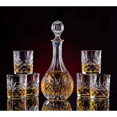 Imagem de Garrafa Decanter Vidro Whisky Licor 900ml +6 Copos Superluxo - Vachero