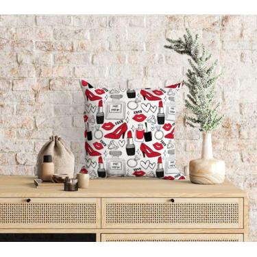 Imagem de Almofada com enchimento Sapato e Batom Vermelho - Core Decore
