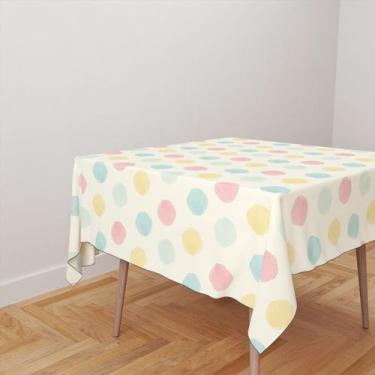 Imagem de Toalha De Mesa Quadrada 4 Lugares Tecido Oxford Poá Aquarela Candy TL2