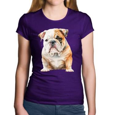 Imagem de Baby Look Algodão Bulldog-Inglês - Foca na Moda, Roxo, M