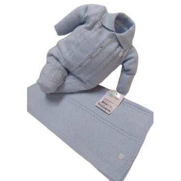 Imagem de Kit Saída Maternidade Bebê Menino Malha Tricot Paraiso 14567 - Paraíso