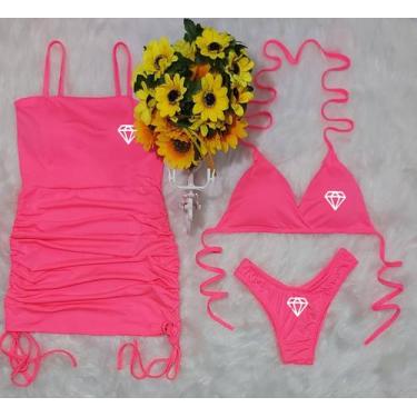 Imagem de Biquíni Com Bojo Asa delta + Vestido Com Bojo - gringas model, Rosa, C