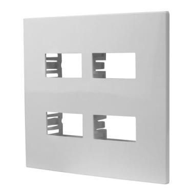 Imagem de Espelho Placa 4x4 com Suporte para 4 Módulos Linha i9 Ilumi Ref.: 9707