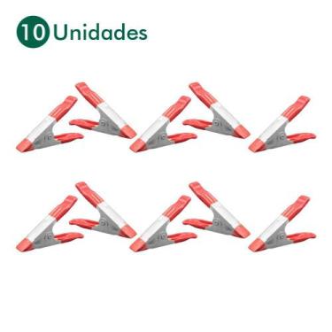 Imagem de Kit 10 Prendedores De Tecido Metal Cabo Ponta Emborrachado - Levolpe