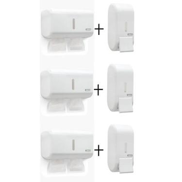 Imagem de 3 Saboneteira 3 Papeleira Compacta Premisse Urban Branca