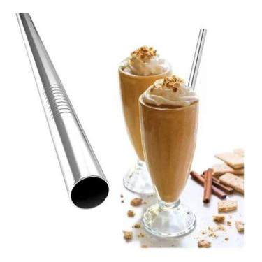 Imagem de Canudo Inoxidável Aço Inox Para Milk Shake 216 X 12mm - oem