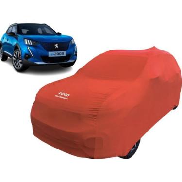 Imagem de Capa Carro Anti Riscos Com Logo Peugeot E-2008 Gt Suv - Mz, Vermelha