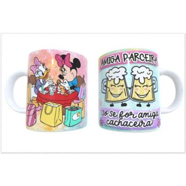 Imagem de Caneca Porcelana Amiga Parceira Só Se For Amiga Cachaceira Est.13 - Zl