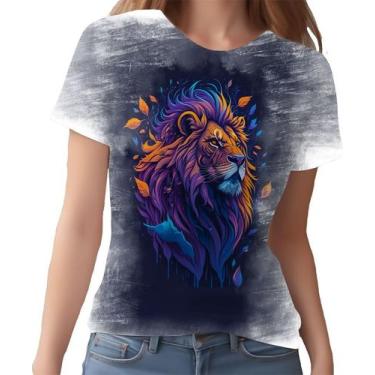 Imagem de Camiseta Camisa Leão Rei da Selva Savana Rosto Estampa HD 5 - Enjoy Sh