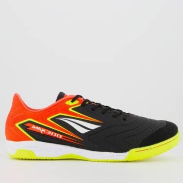 Imagem de Chuteira Penalty Max 300 Futsal Preta Branca e Amarela, 44