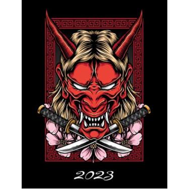 Imagem de 2023: Agenda semainier au format A4 - Année civile (Janvier à Décembre 2023) - Intervalles d'1h (7h-22h) - Contacts, jours fériés, mots de passe, ... - Une semaine sur deux pages