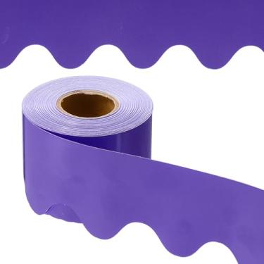 Imagem de PATIKIL Borda de quadro de avisos, pôster de 65,5 metros, quadro-negro, decoração de cortiça, bordas recortadas, decoração de parede para sala de aula e escritório, roxo