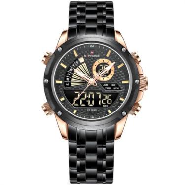 Imagem de Relógio de Pulso Masculino Impermeável  Dual Display Esportivo Aço Ino