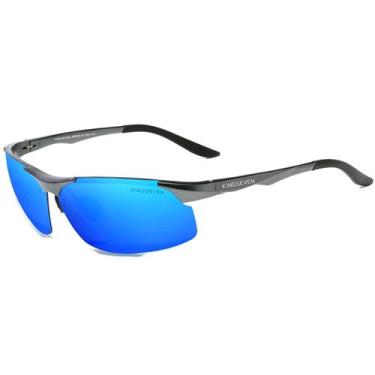 Imagem de Óculos de Sol Esportivo Kingseven Proteção UV400 Antirreflexo, Cinza