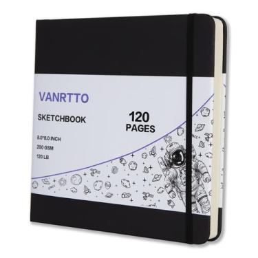 Imagem de Caderno de Esboços VANRTTO - Capa Dura Quadrada 8x8 Polegadas - 120lb/