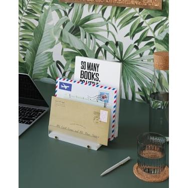 Imagem de Pequenas divisórias ajustáveis de acrílico para mesa de correio vertical, porta-arquivos, bancada, cartas, documentos, cadernos, organizador de papel, suporte para escritório e mesa